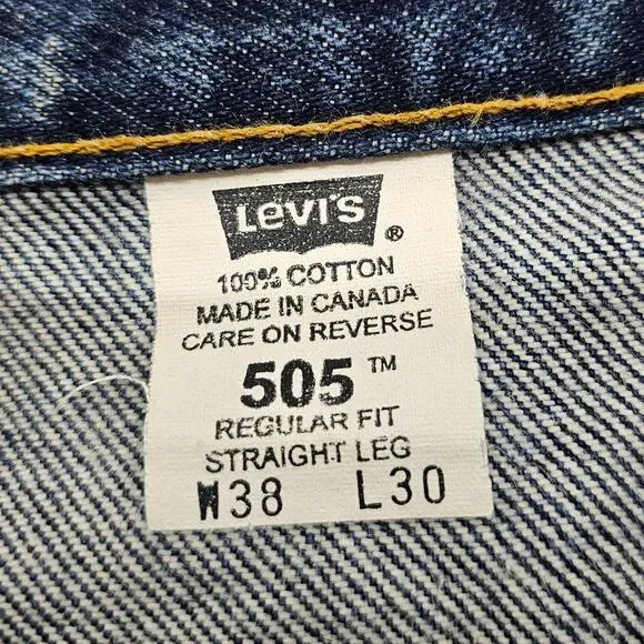 Vintage Levi's 505 Jeans Men's Size 38 x 30 Y2K Straight Leg Regular Fit - Picture 10 of 14